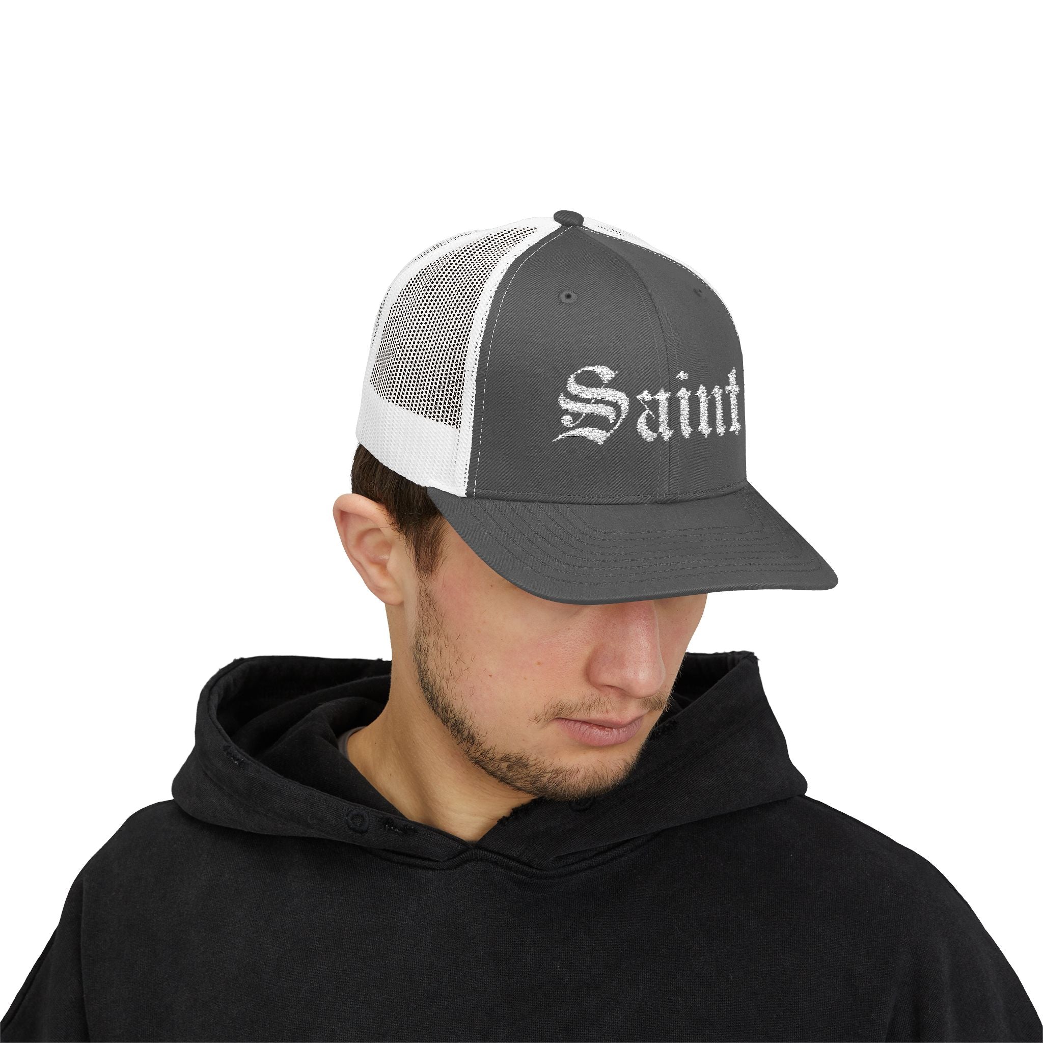 Saint Olde English Snapback Trucker Hat | Religous Wear, Devotion Apparel