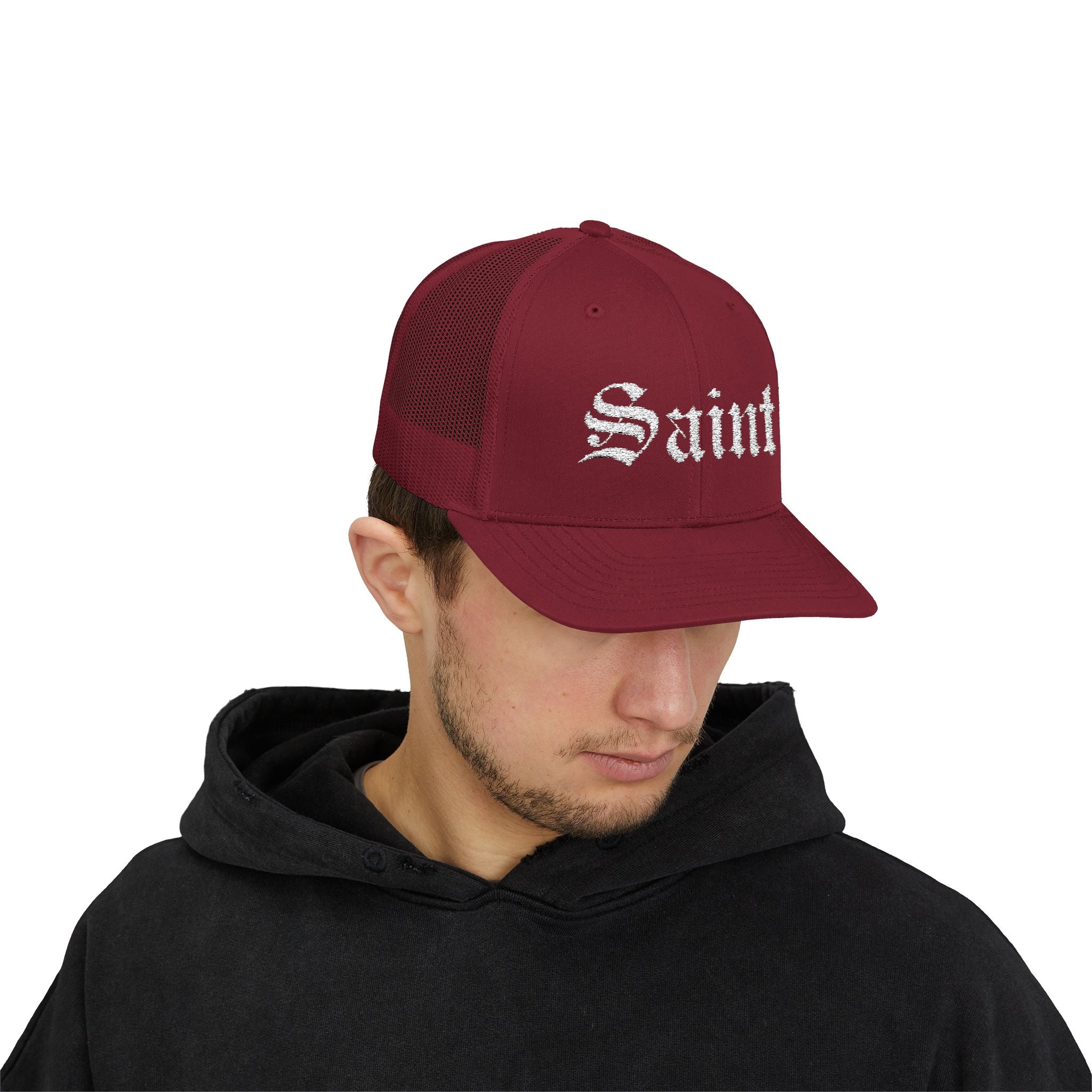 Saint Olde English Snapback Trucker Hat | Religous Wear, Devotion Apparel