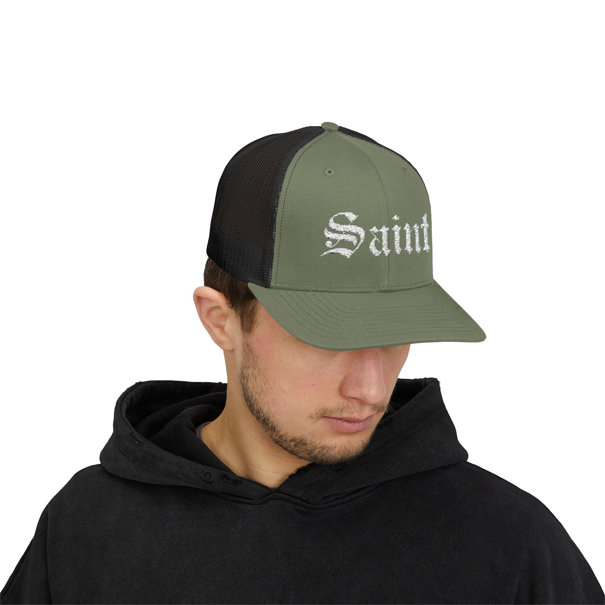 Saint Olde English Snapback Trucker Hat | Religous Wear, Devotion Apparel