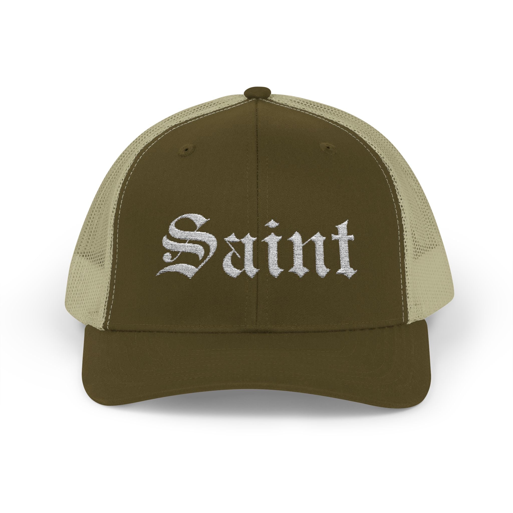 Saint Olde English Snapback Trucker Hat | Religous Wear, Devotion Apparel