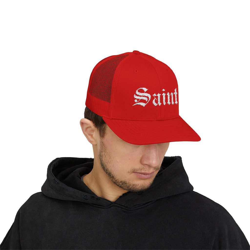 Saint Olde English Snapback Trucker Hat | Religous Wear, Devotion Apparel