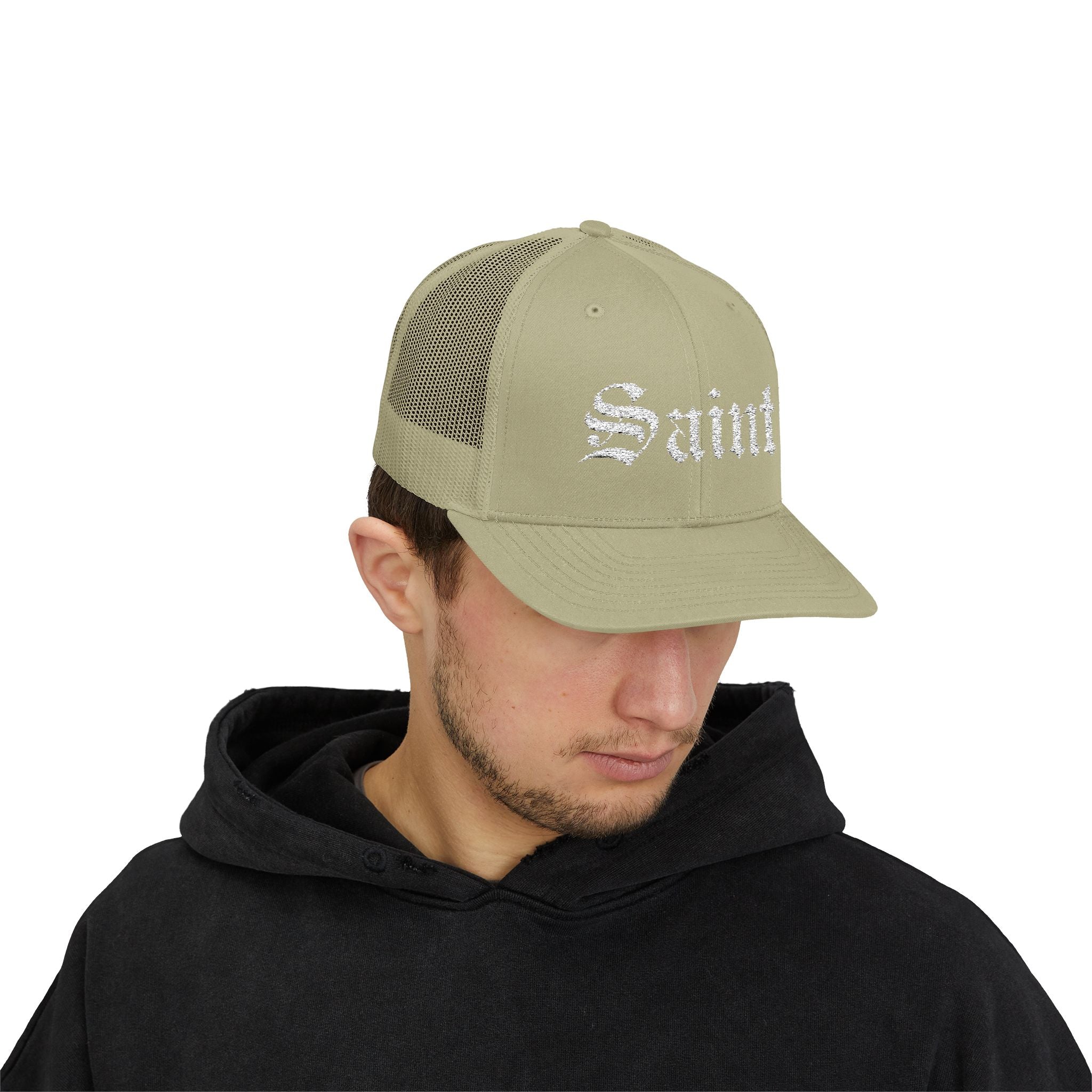 Saint Olde English Snapback Trucker Hat | Religous Wear, Devotion Apparel