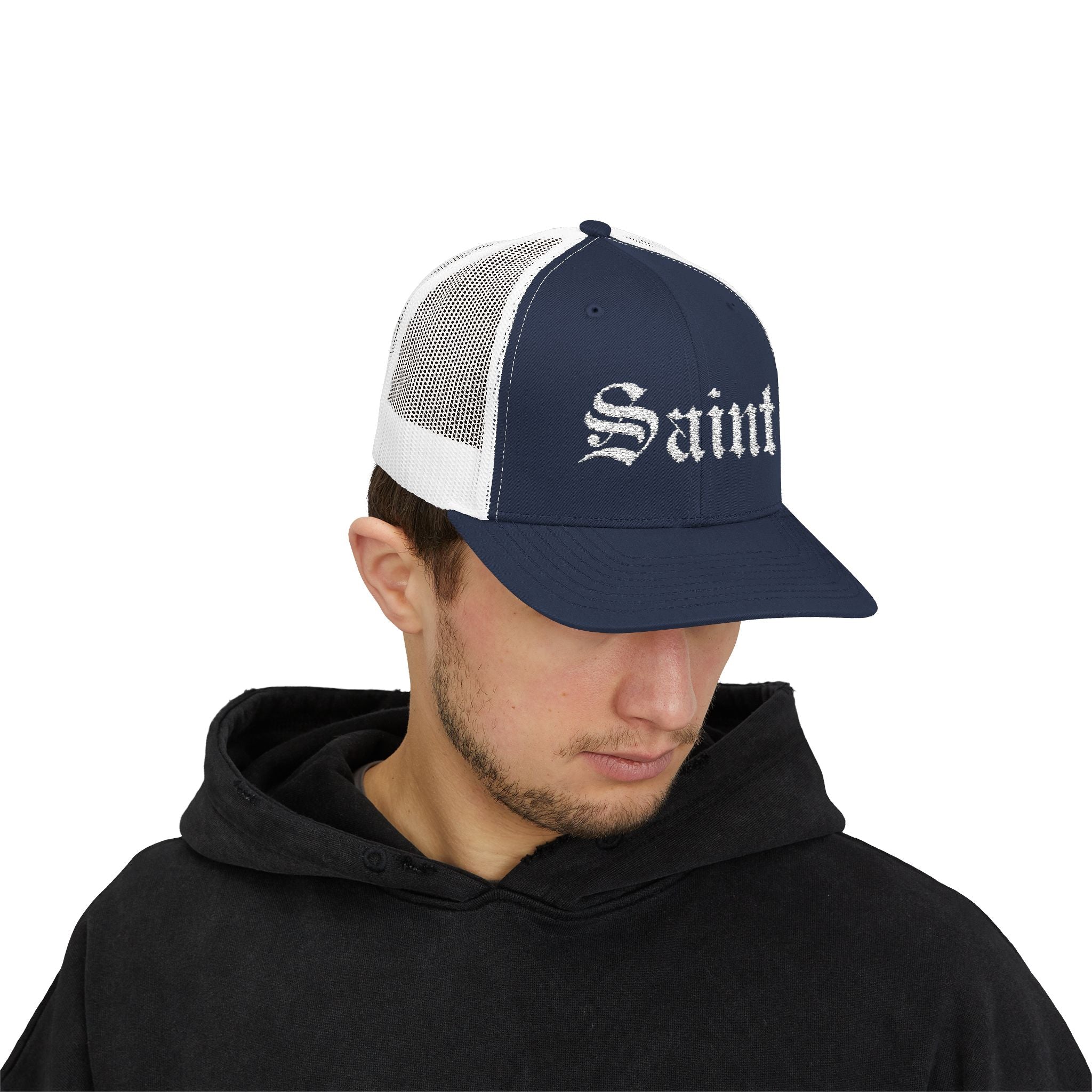 Saint Olde English Snapback Trucker Hat | Religous Wear, Devotion Apparel